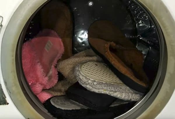 washing slippers in washing machine