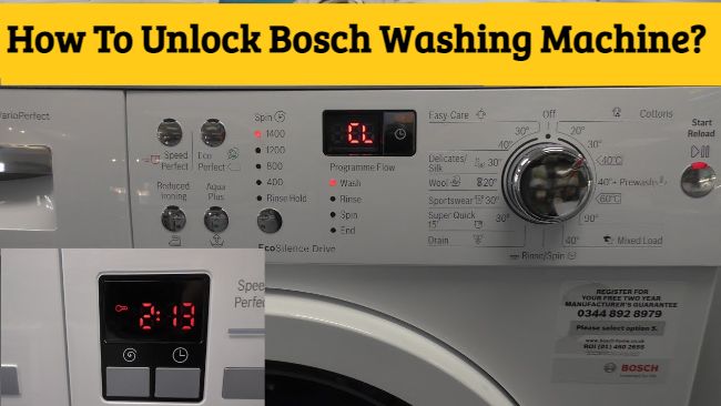 how to unlock bosch washing machine